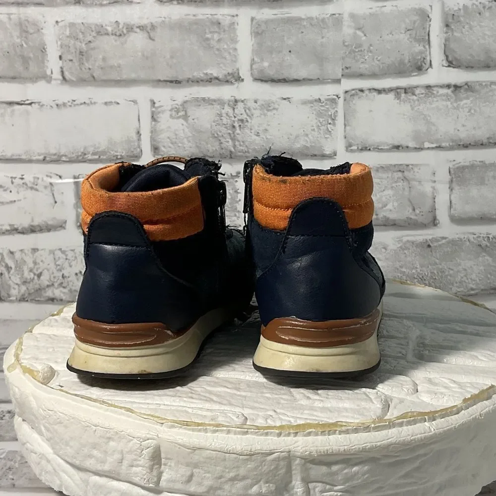 Kids' Navy and Orange High-Top Shoes